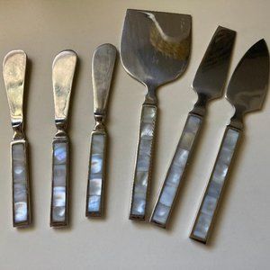Mother of Pearl Cheese Knives - Set of Six